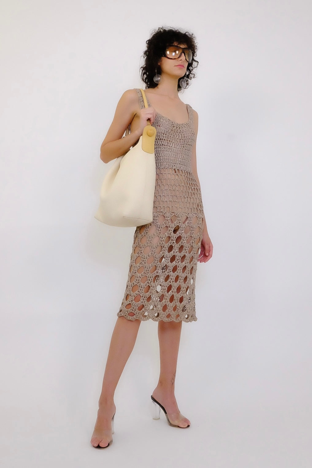 ALBERTA FERRETTI S/S 2003 HAND  CROCHET DRESS