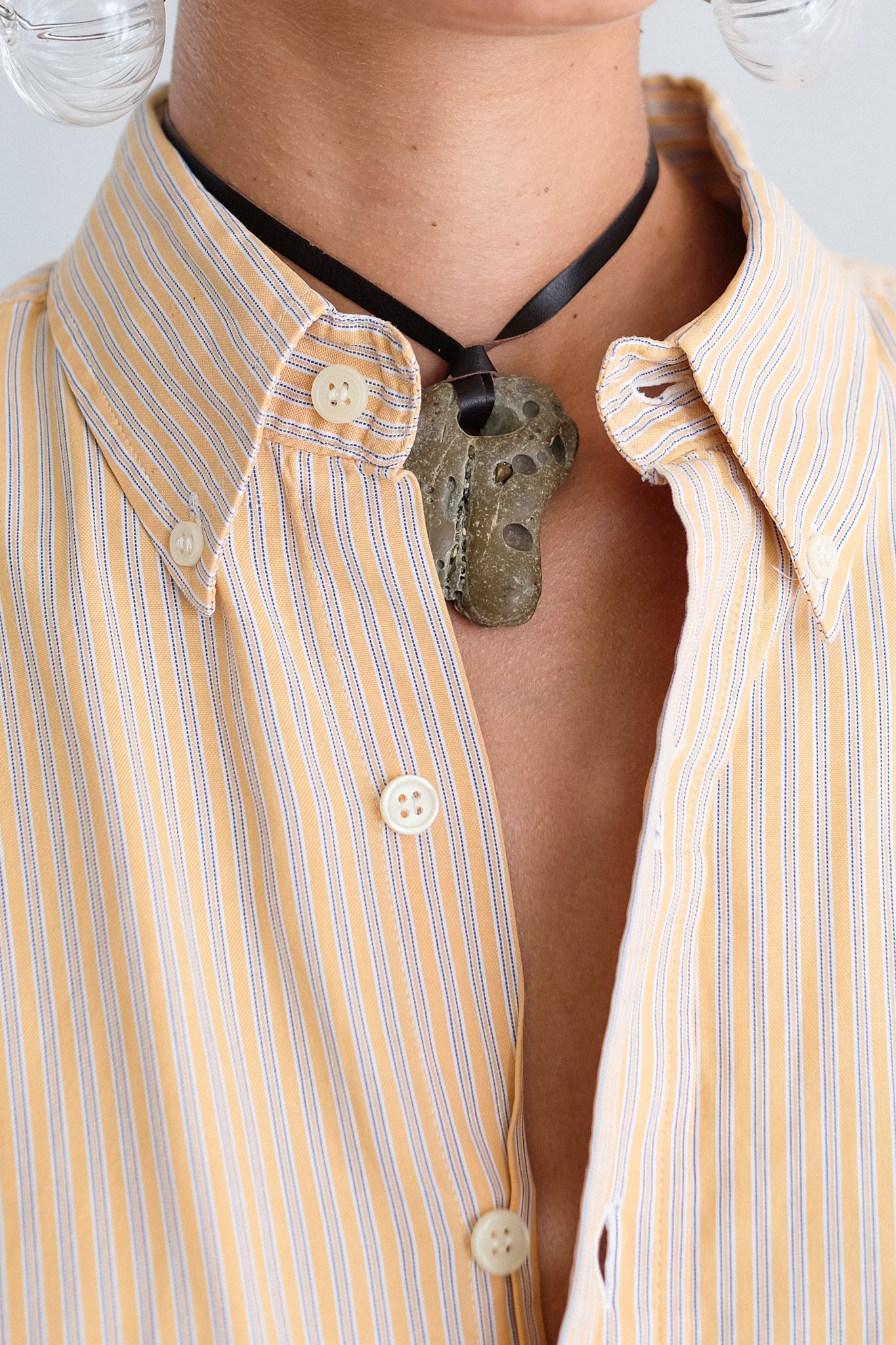 80S YVES SAINT LAURENT SHIRT IN SUNBURST COTTON STRIPE