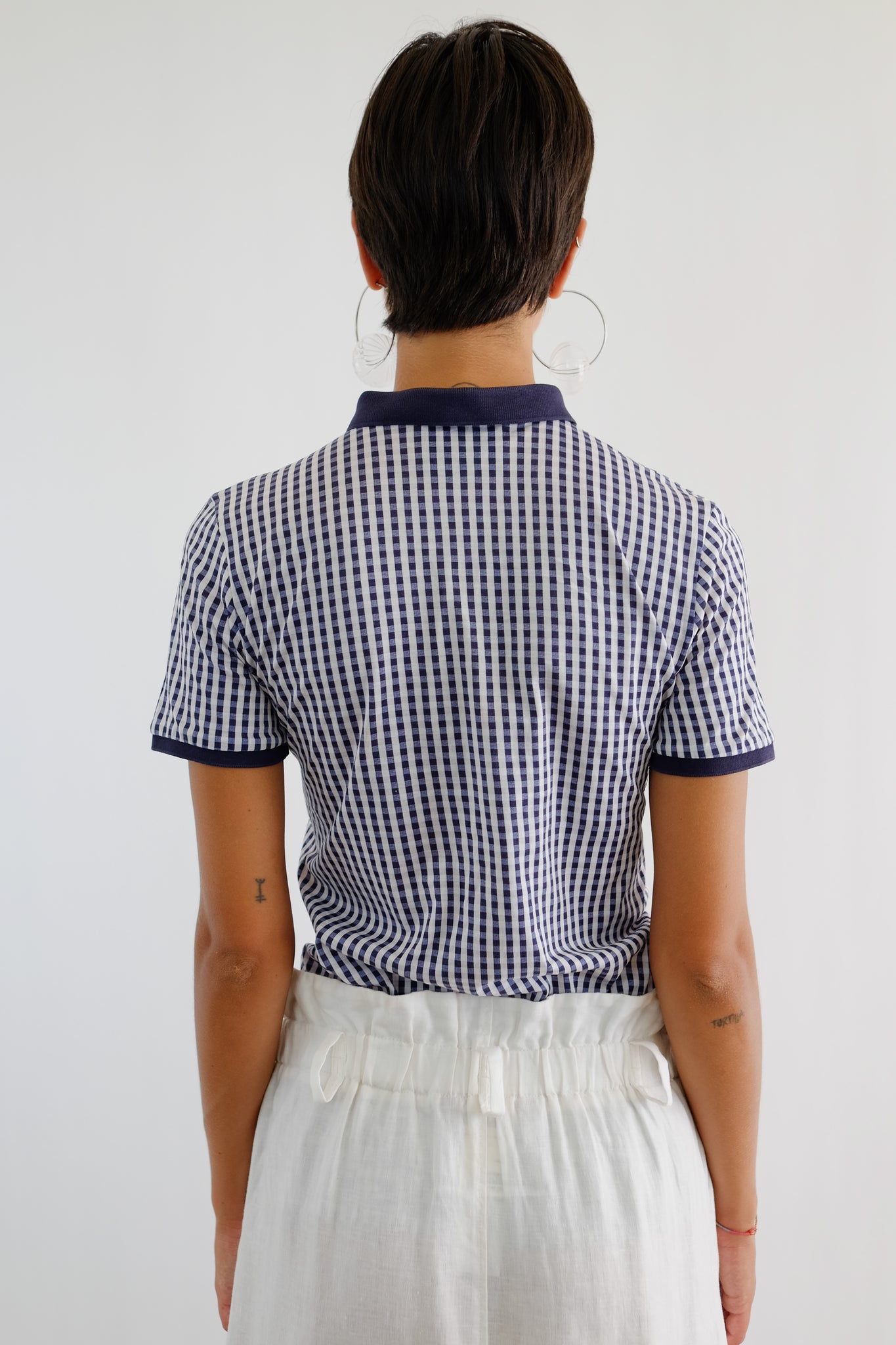DOLCE & GABBANA STRETCH POLO IN BLUE GINGHAM