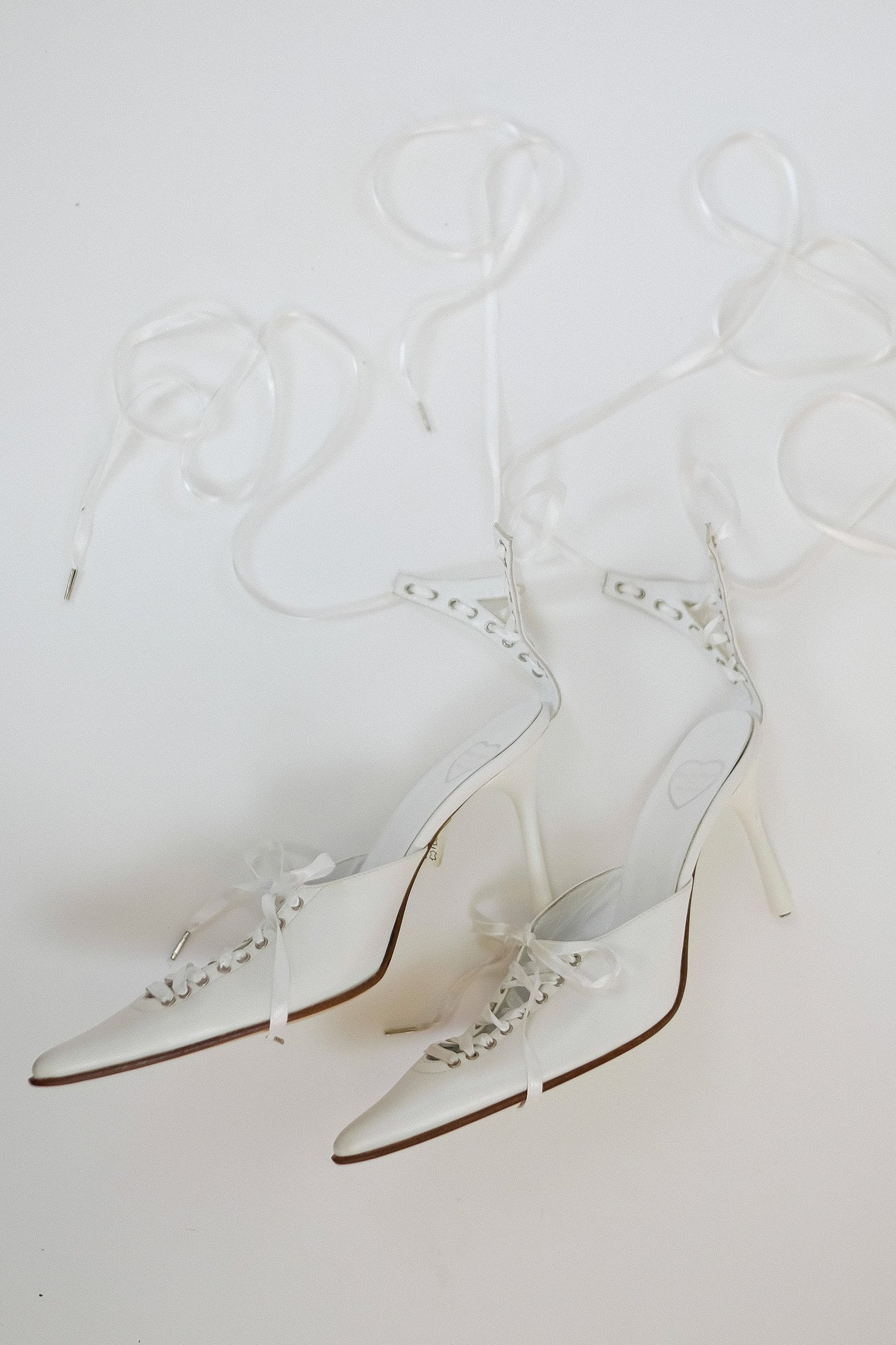 MAX CHAOUL CORSET SHOES IN WHITE LEATHER