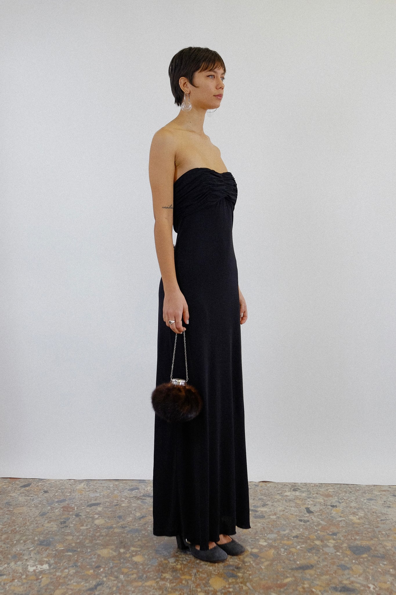 LA PERLA BLACK LABEL EVENING DRESS IN BLACK