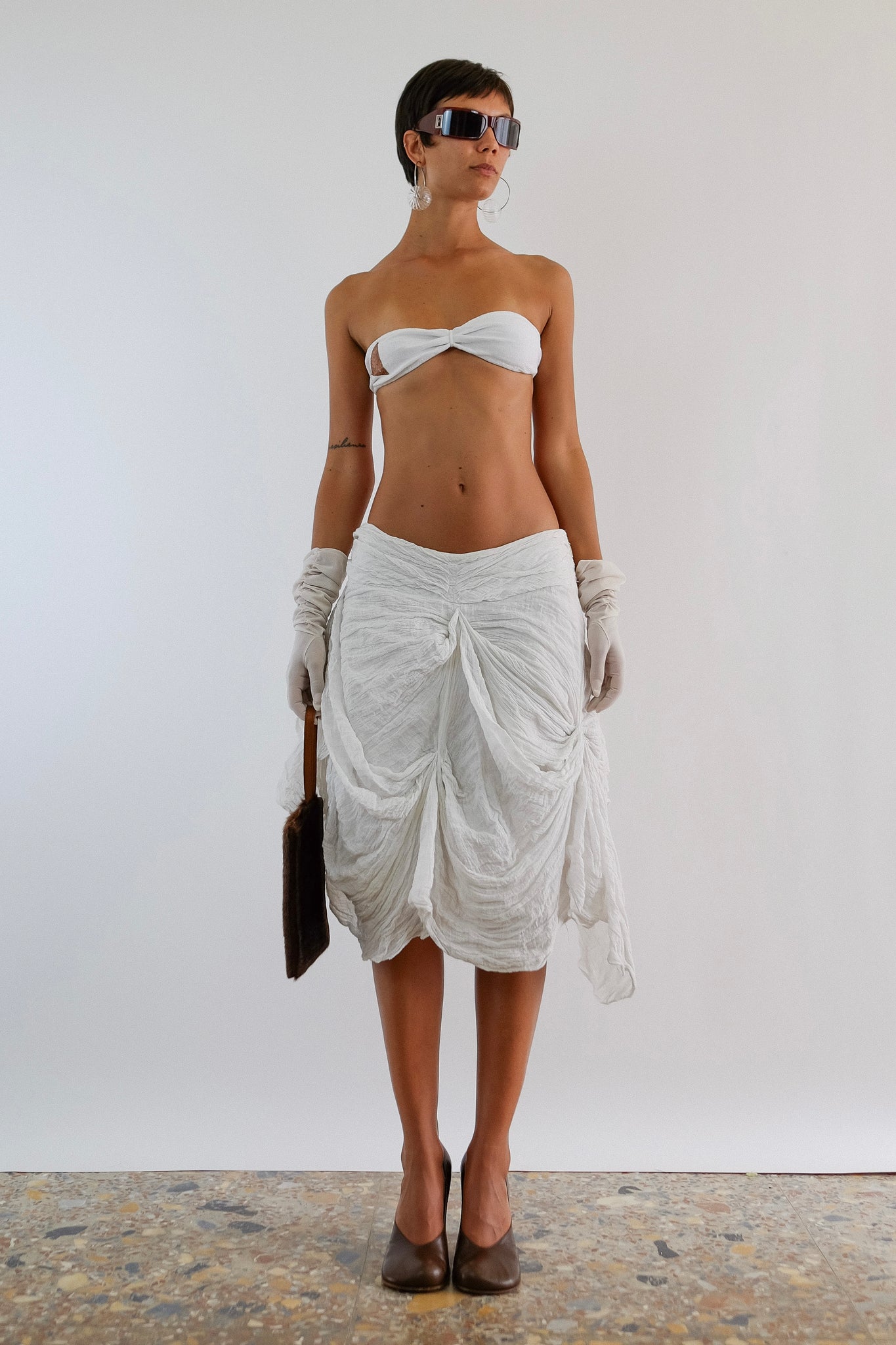 CELYN B. RUCHED COTTON MUSLIN SKIRT