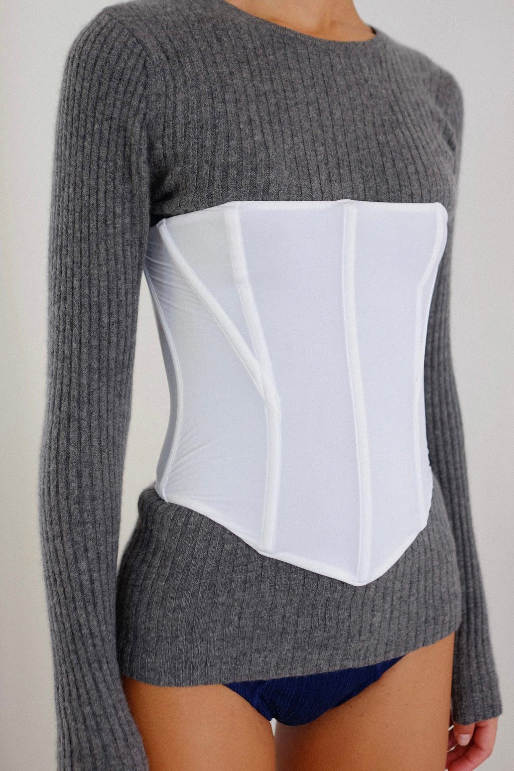 LA PERLA STRETCH CORSET IN WHITE