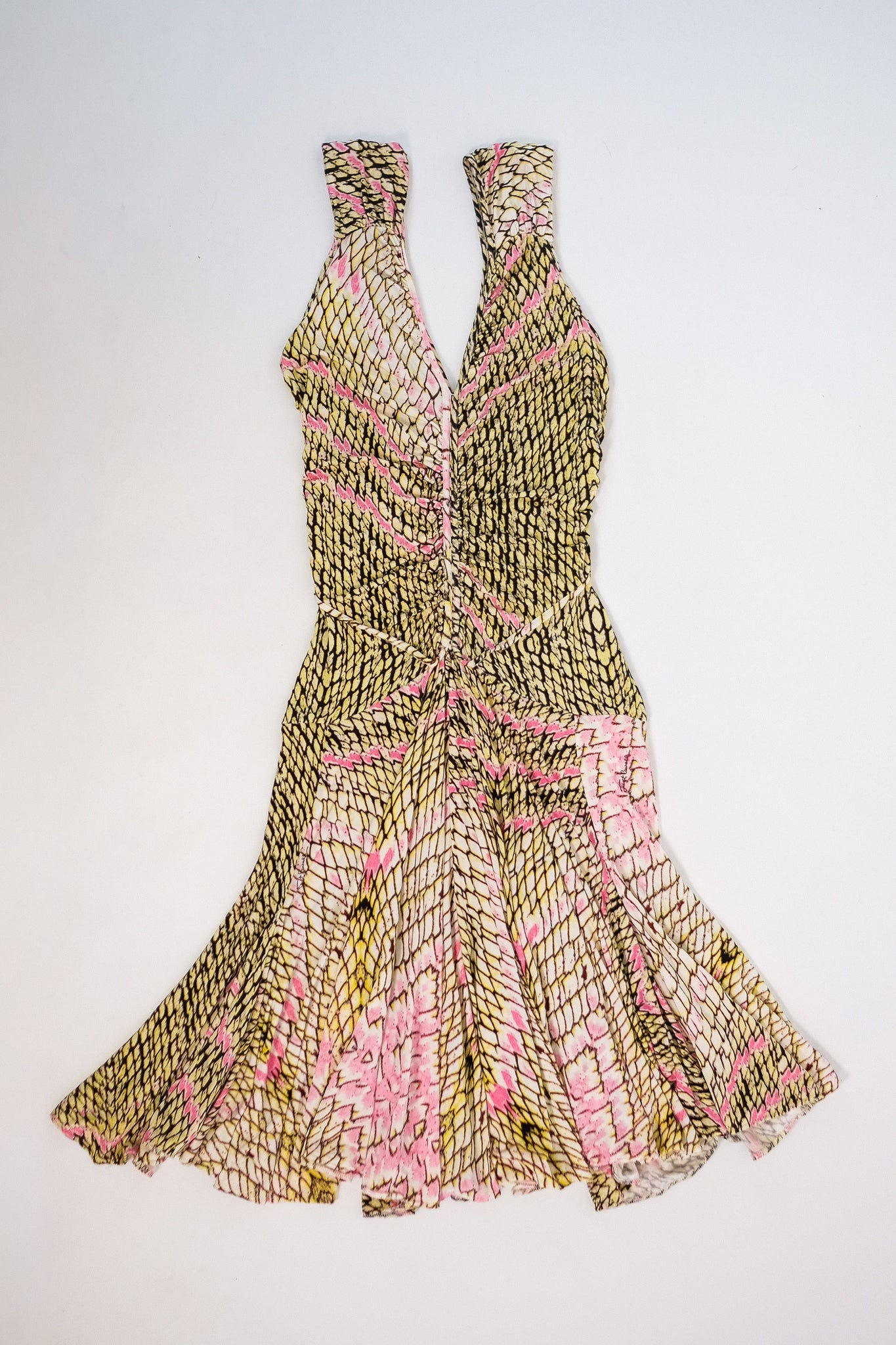 CAVALLI DRAPE DRESS IN PRINT