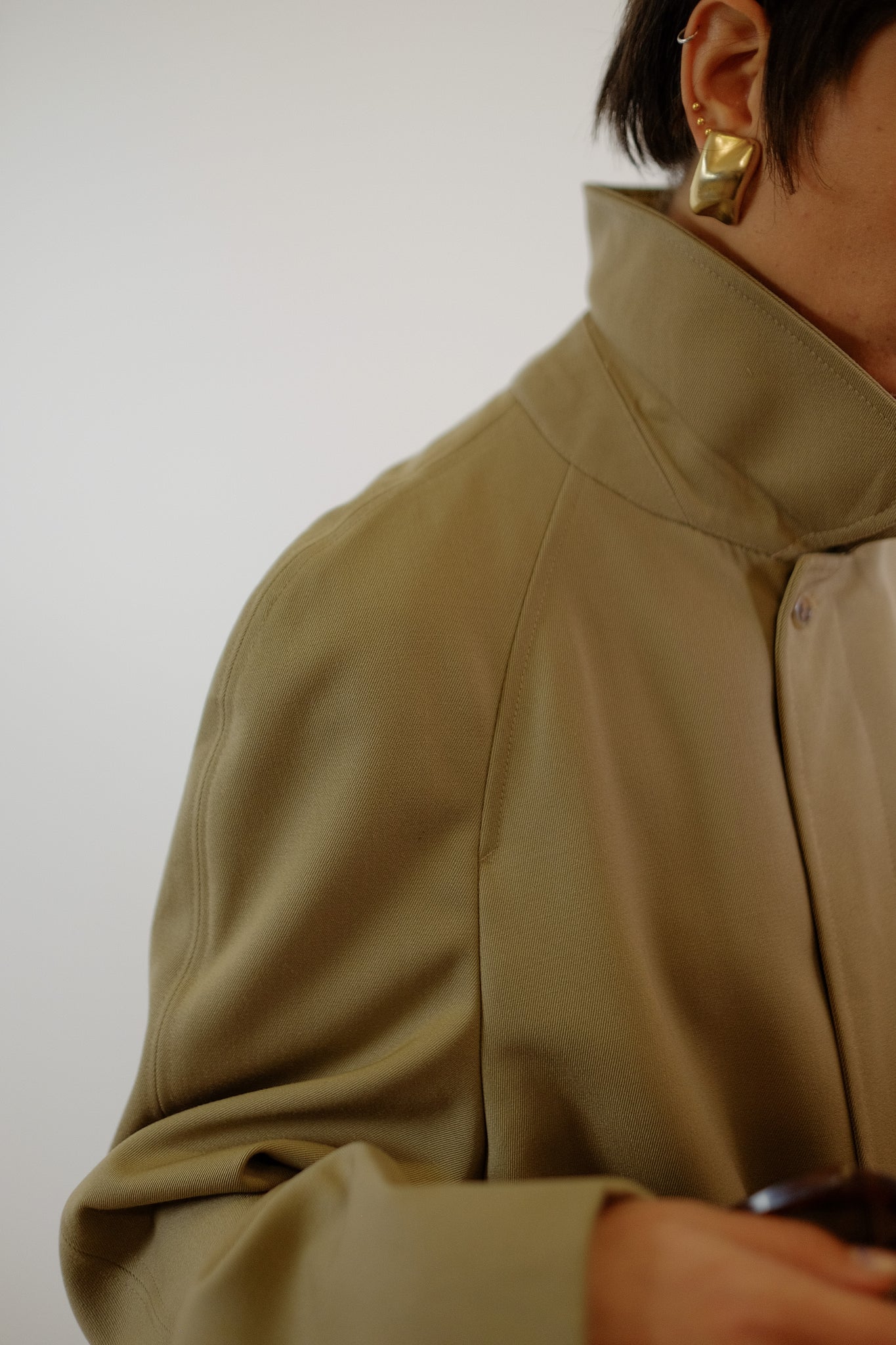 BALLARINI TRENCH IN BEIGE WOOL TWILL