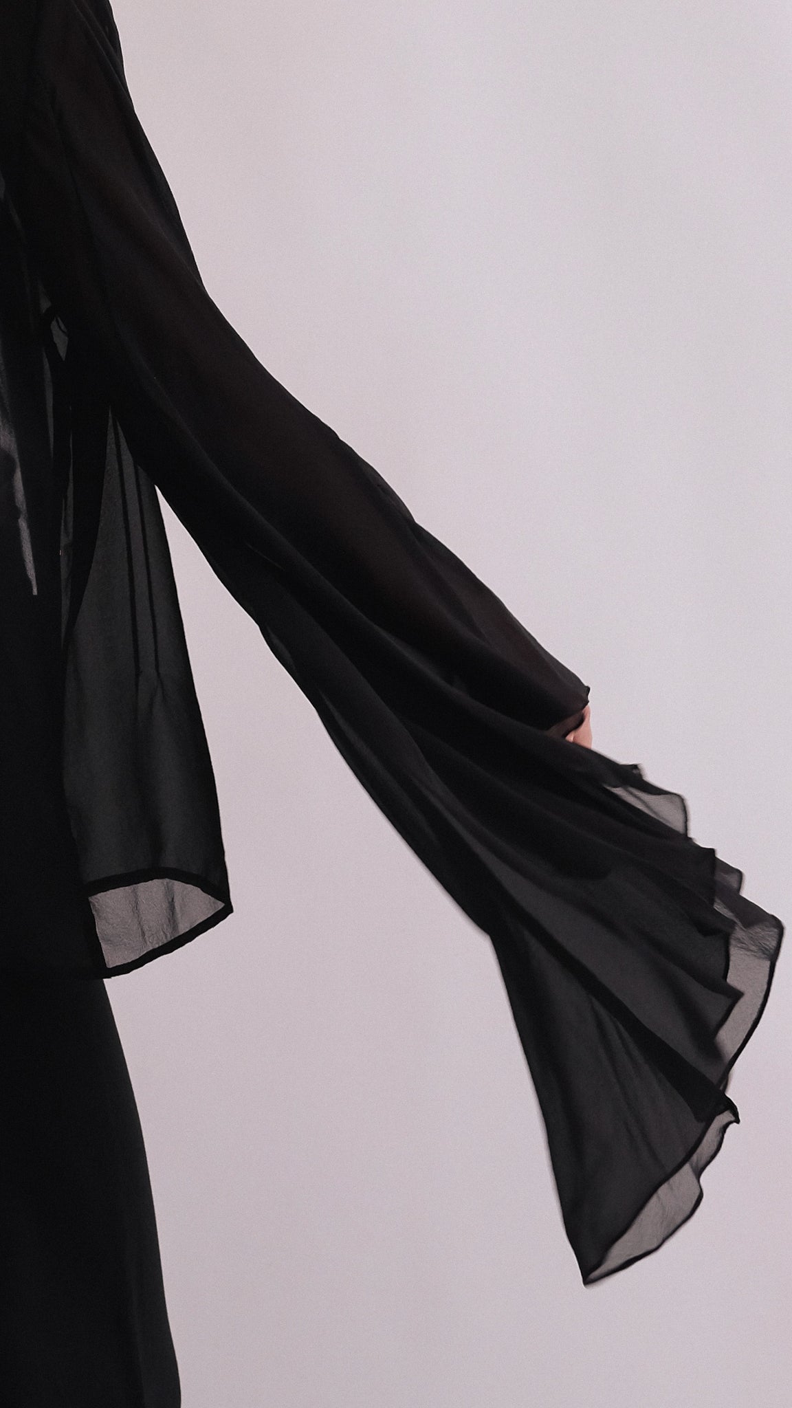 GAI MATTIOLO SEMI-SHEER SILK SHIRT IN BLACK