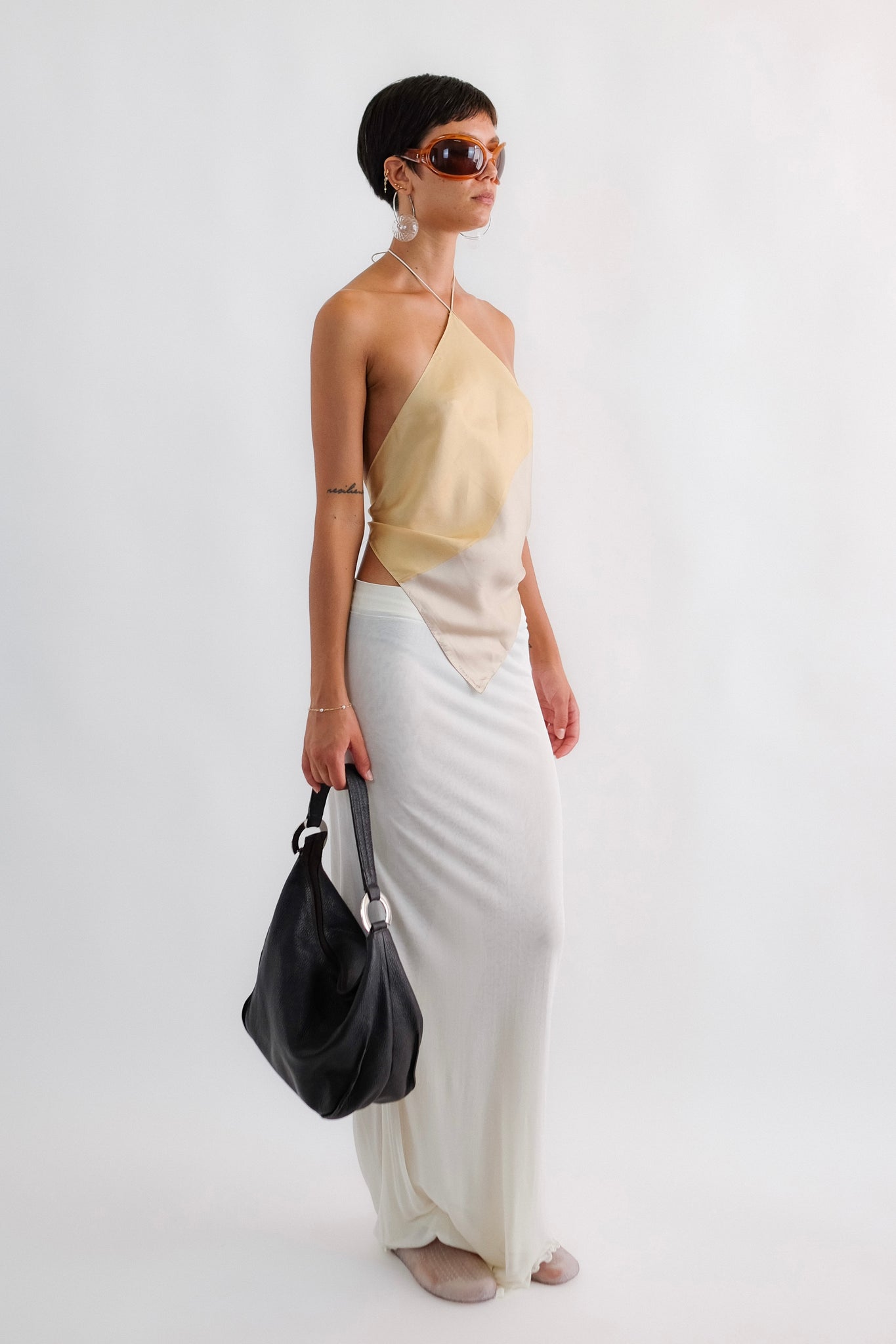 LA PERLA TIERED MAXI SKIRT-DRESS IN WHITE JERSEY