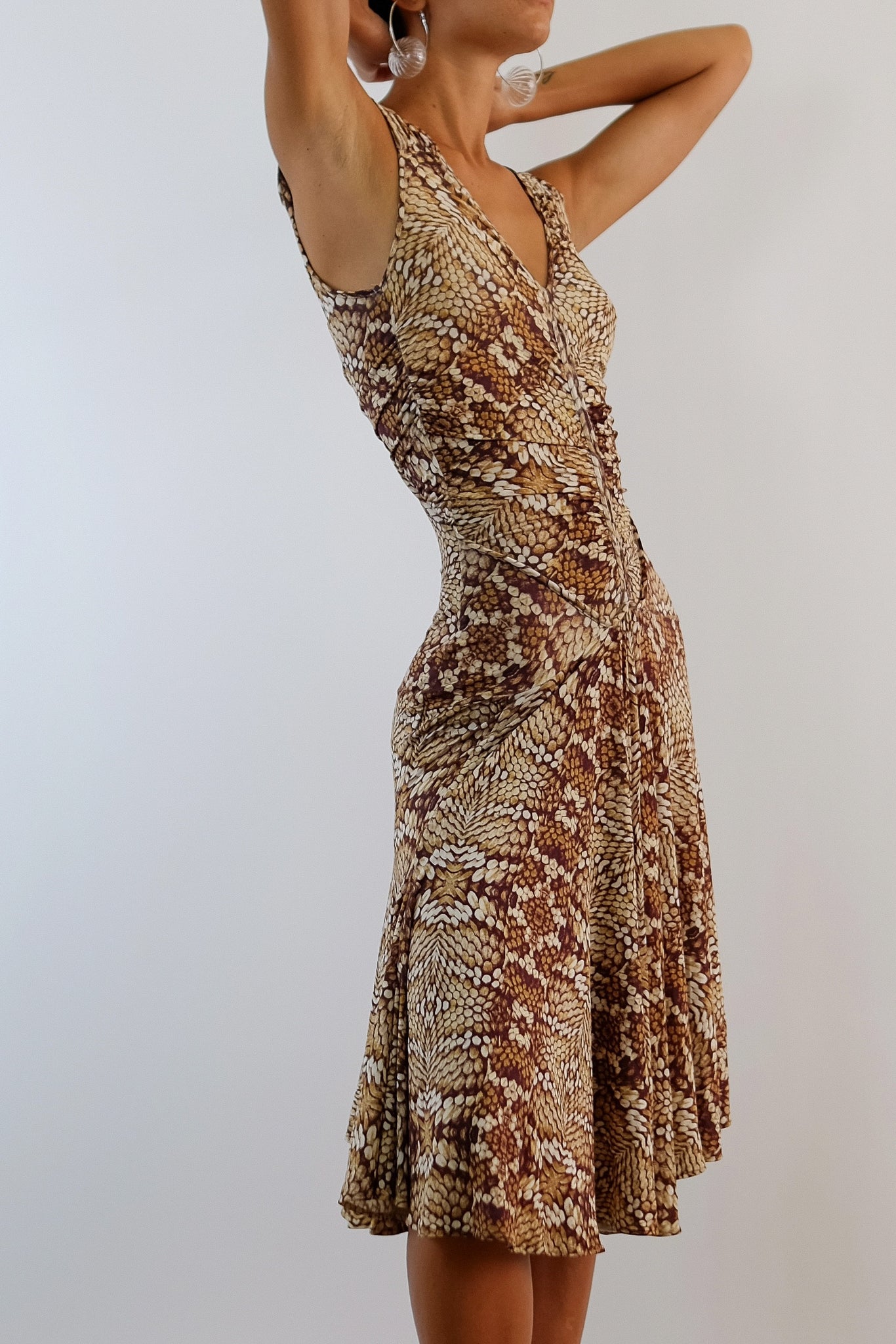 CAVALLI DRESS IN STRETCH PRINT