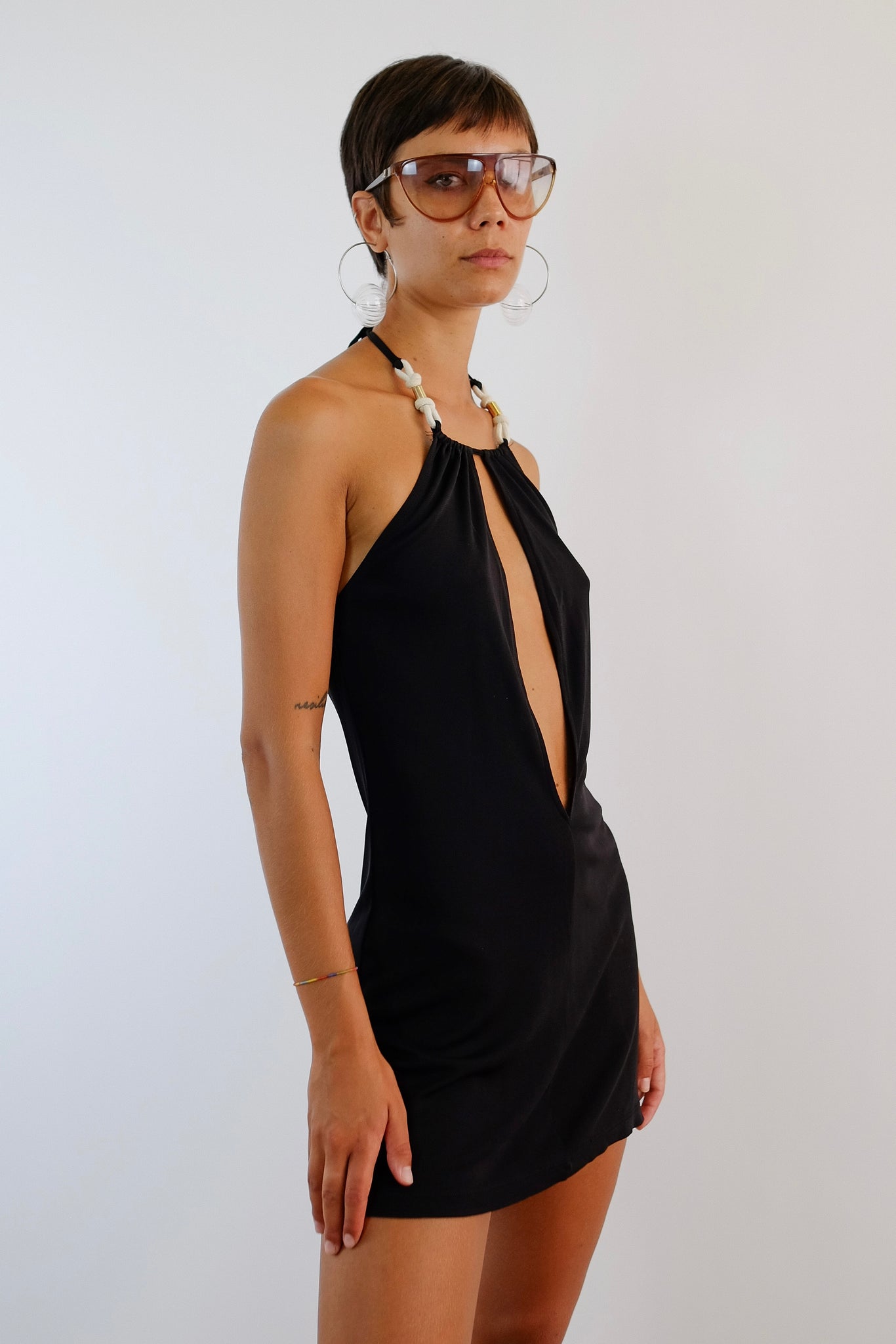 DOLCE & GABBANA MINI ROPE DRESS IN BLACK