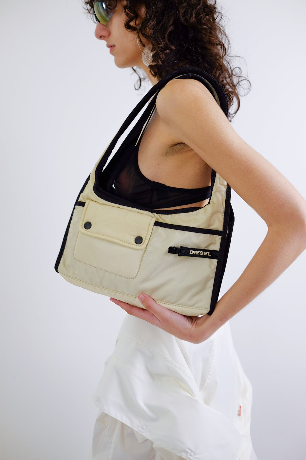 BEIGE DIESEL NYLON BAG