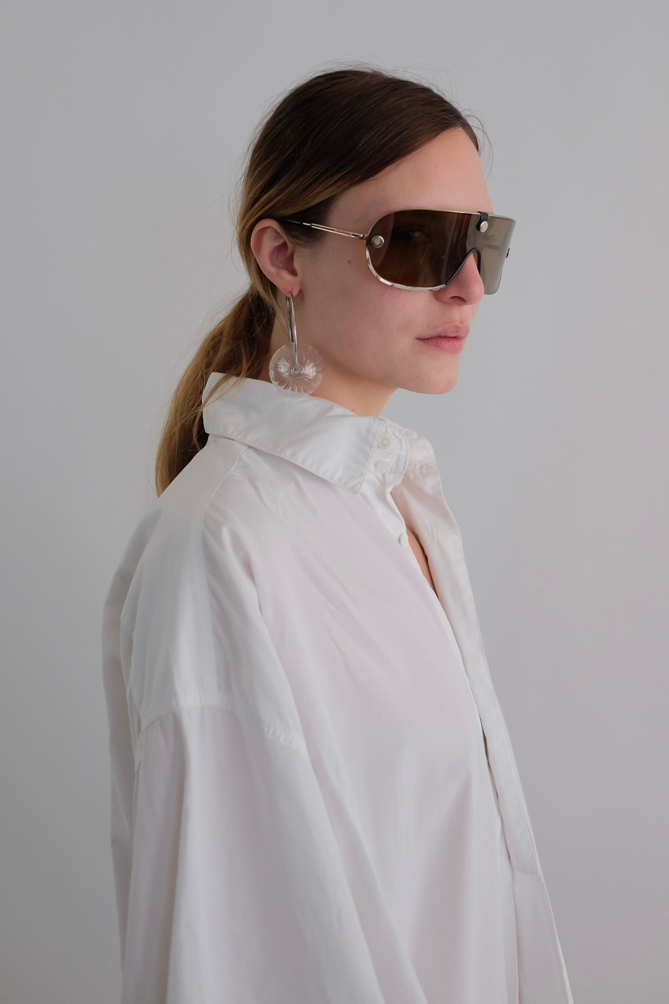 1980S KATHARINE HAMNETT OVERSIZED COTTON SHIRT-DRESS