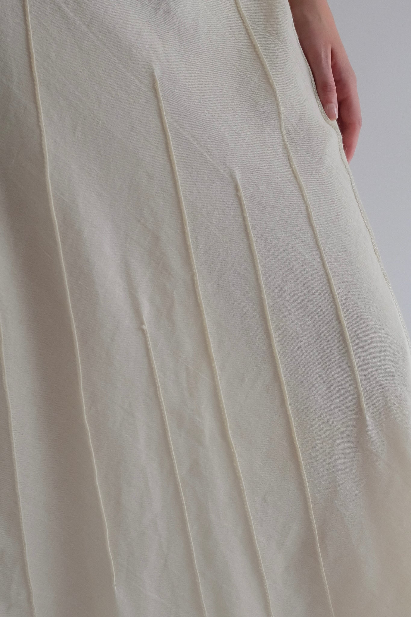KRIZIA PINTUCK RAMIE SKIRT IN PANNA