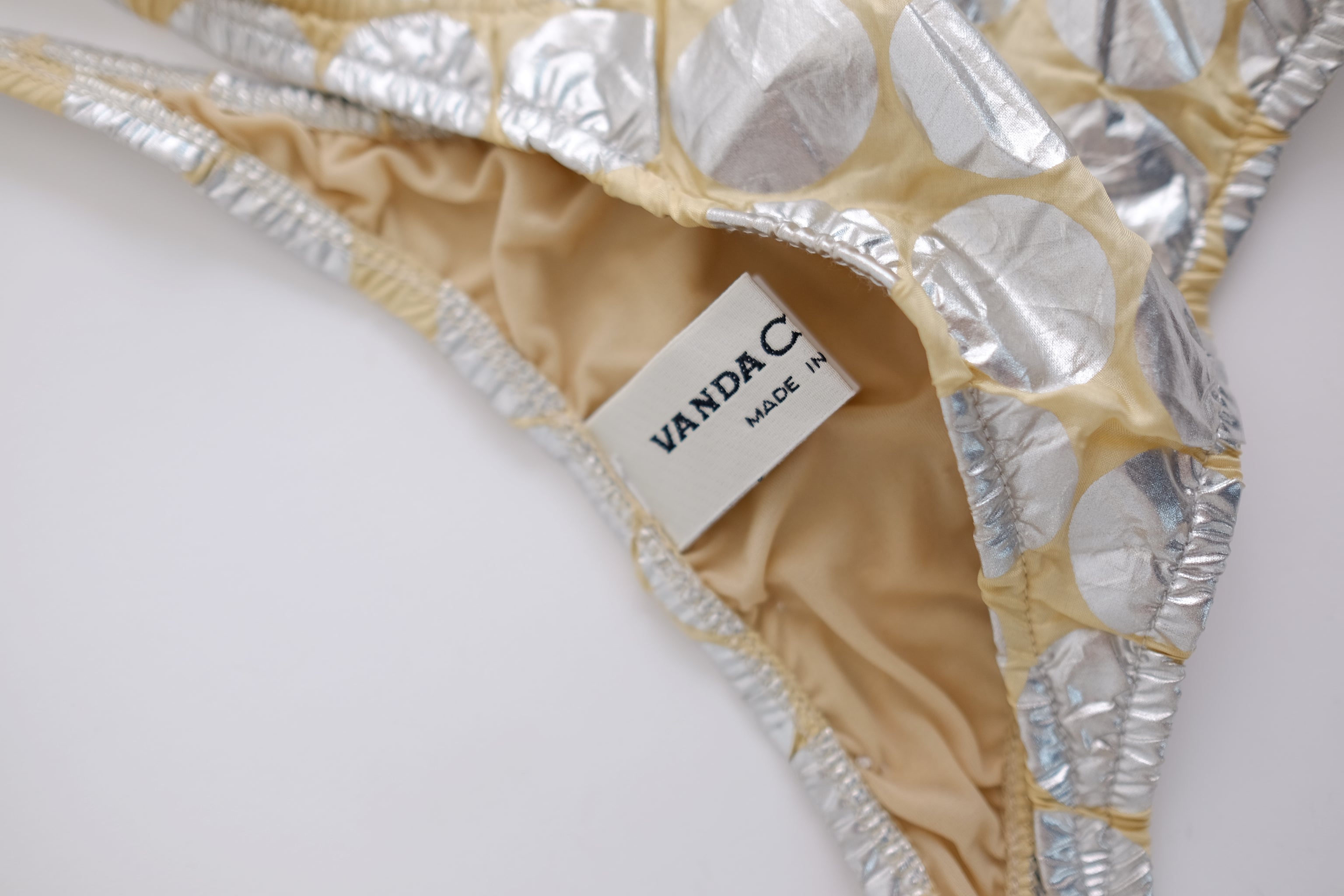VANDA CATUCCI POLKA DOT PANTY IN FOILED SILK