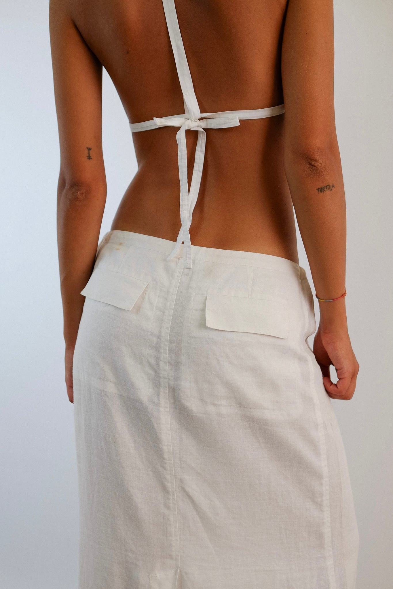 STEFANEL MAXI SKIRT IN WHITE RAMIE