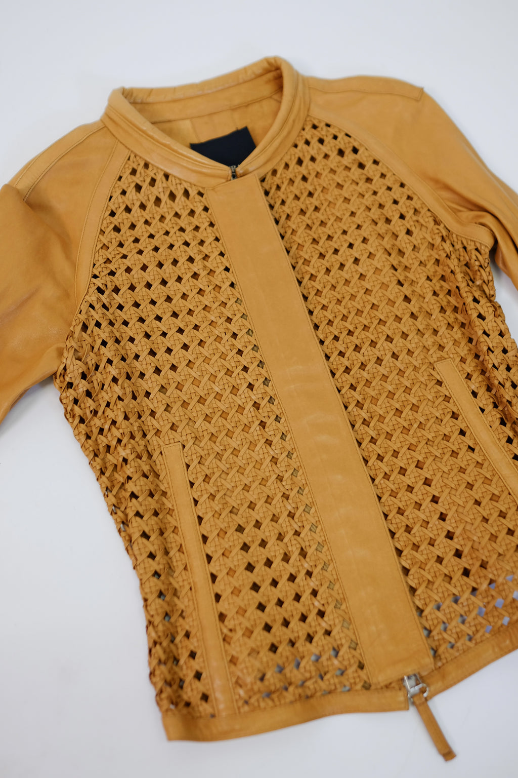 GIANFRANCO FERRÉ INTRECCIATO LEATHER JACKET