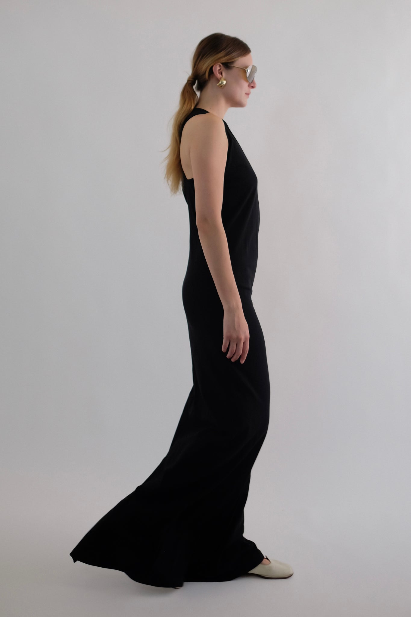 RICK OWENS MAXI DRESS IN BLACK