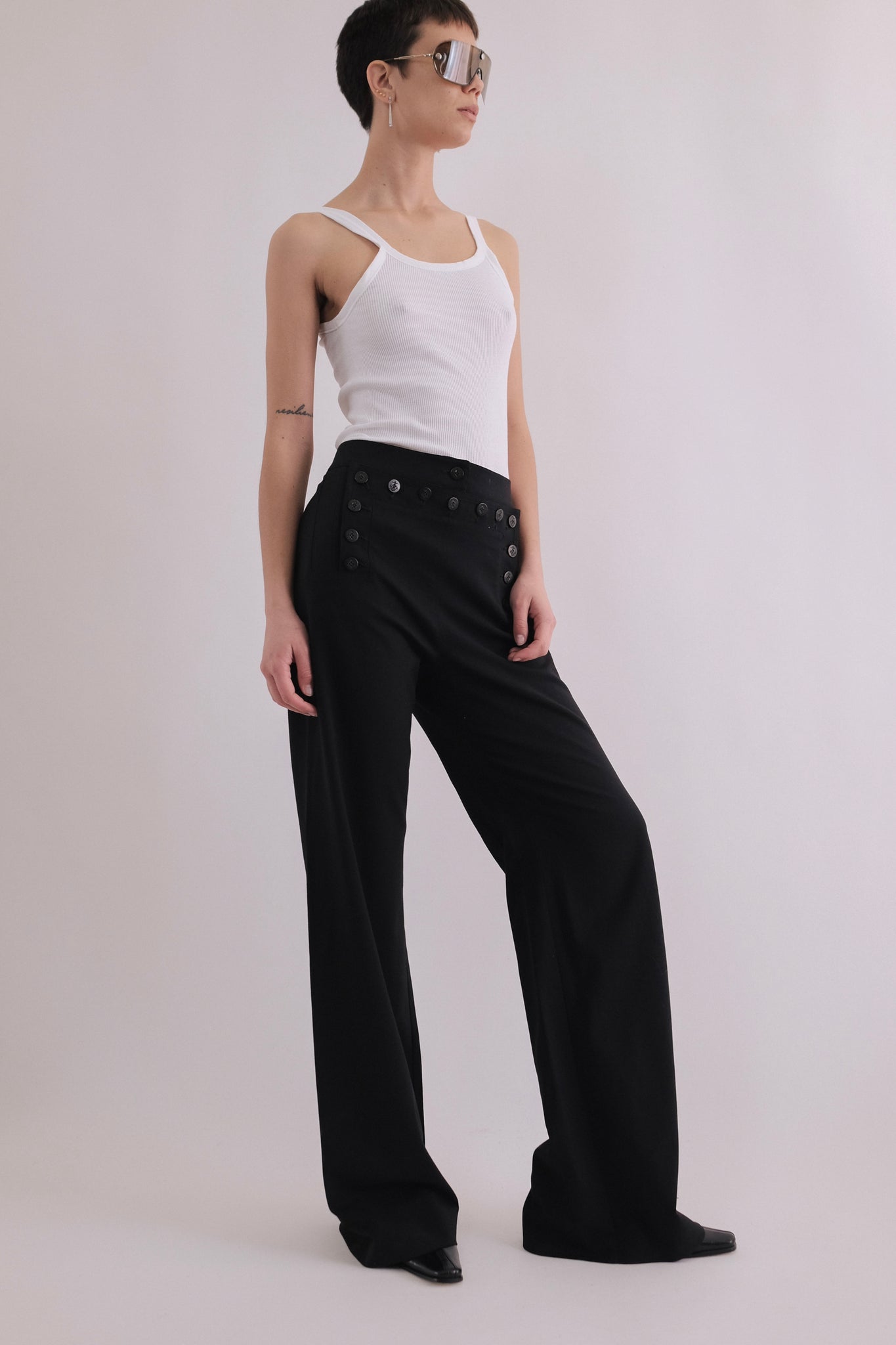 MAX MARA SAILOR PANTS IN NAVY/BLACK