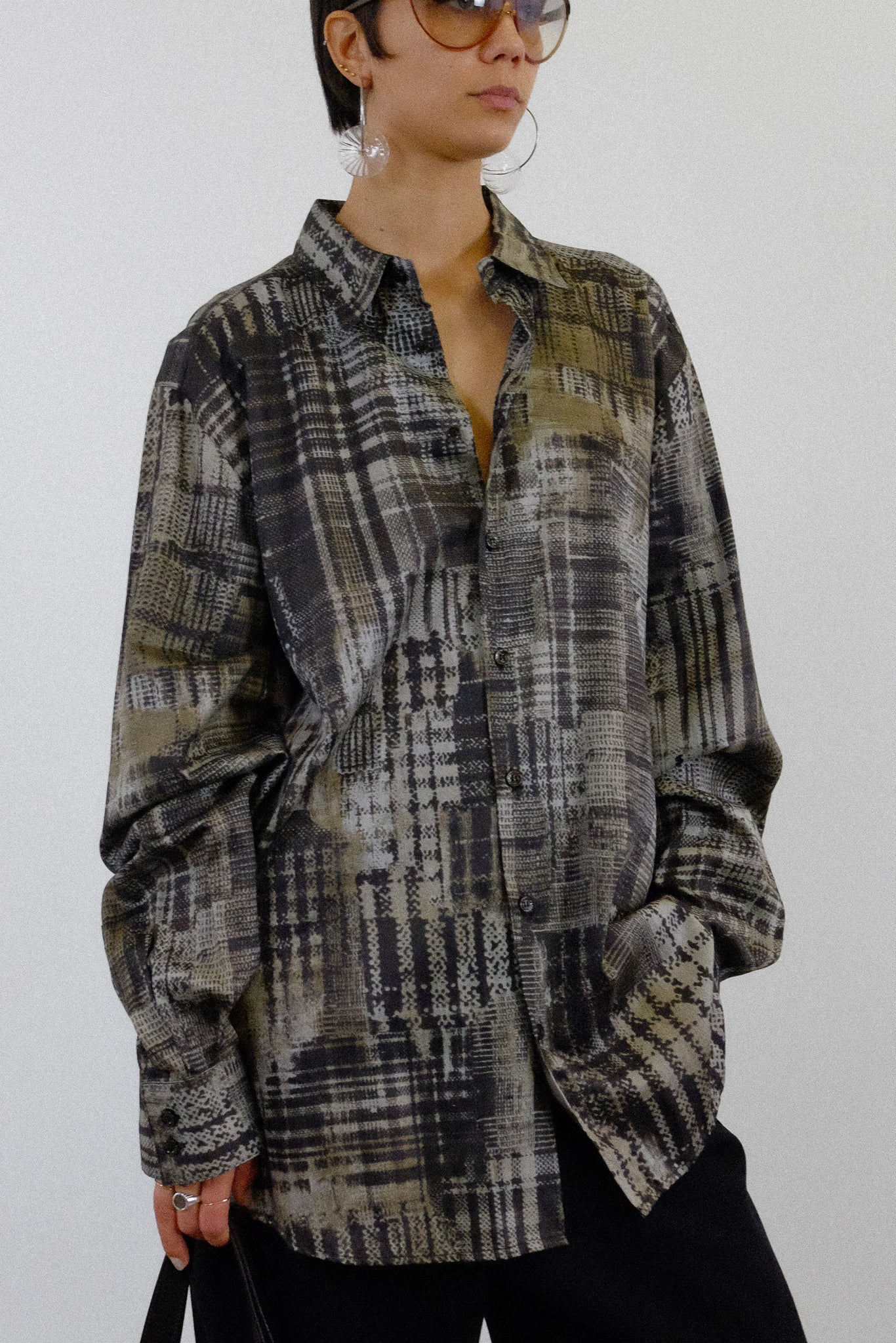 CLASS ROBERTO CAVALLI GRAFFITI PRINTED COTTON SHIRT