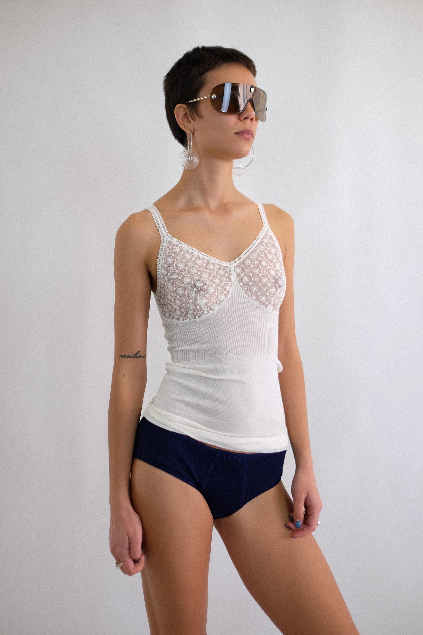 NINETTA VINTAGE DEADSTOCK TANK TOP IN WHITE