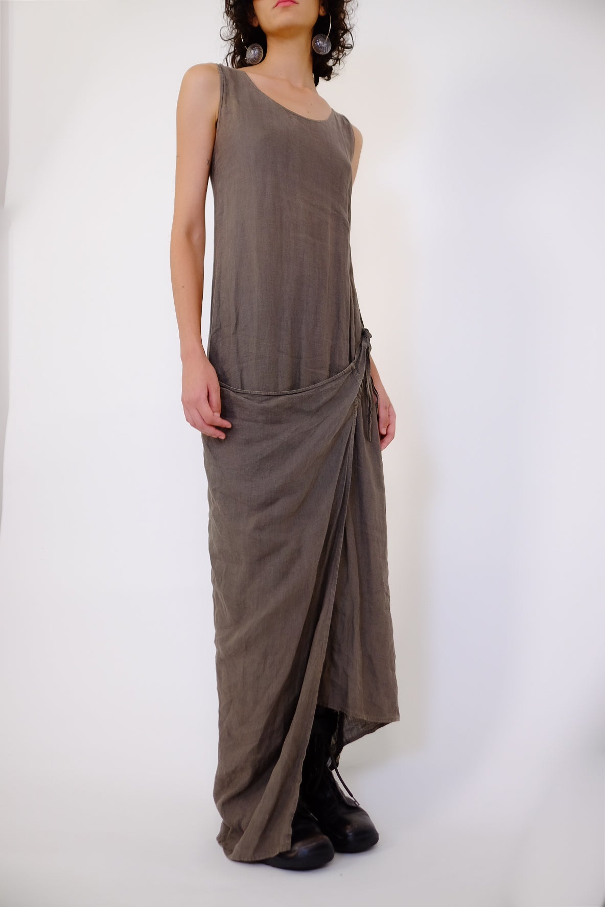 LINEN WRAP MAXI DRESS