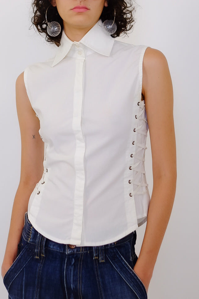 MOSCHINO LACED CORSET SHIRT