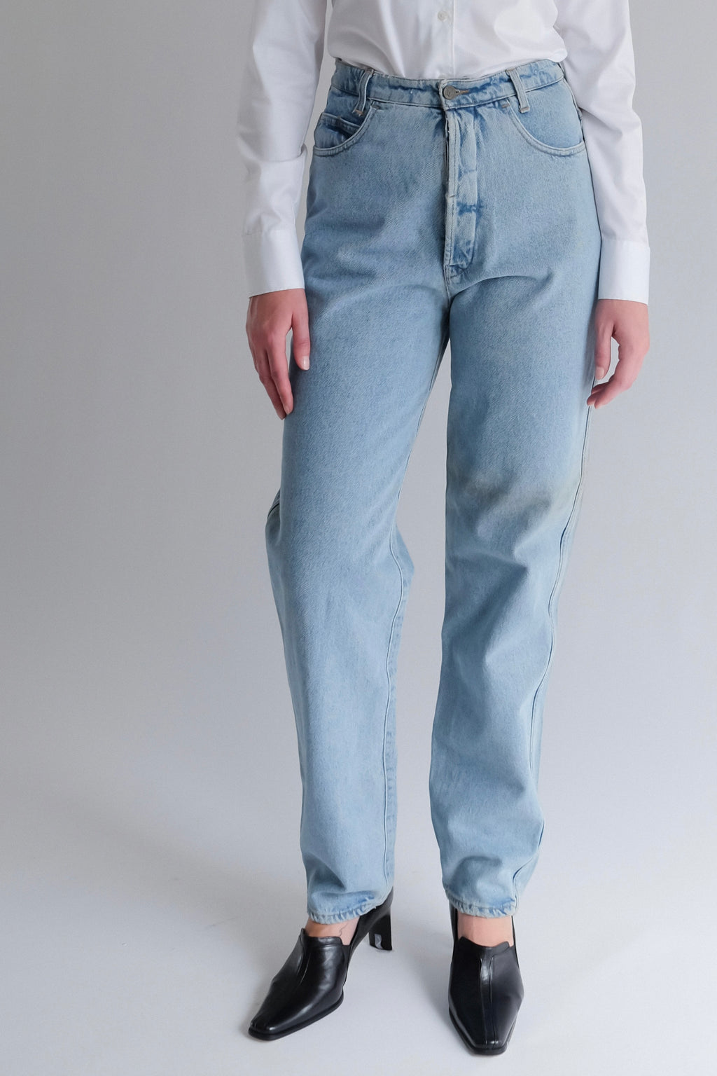 1980S KATHARINE HAMNETT LONDON LIGHT WASH JEANS