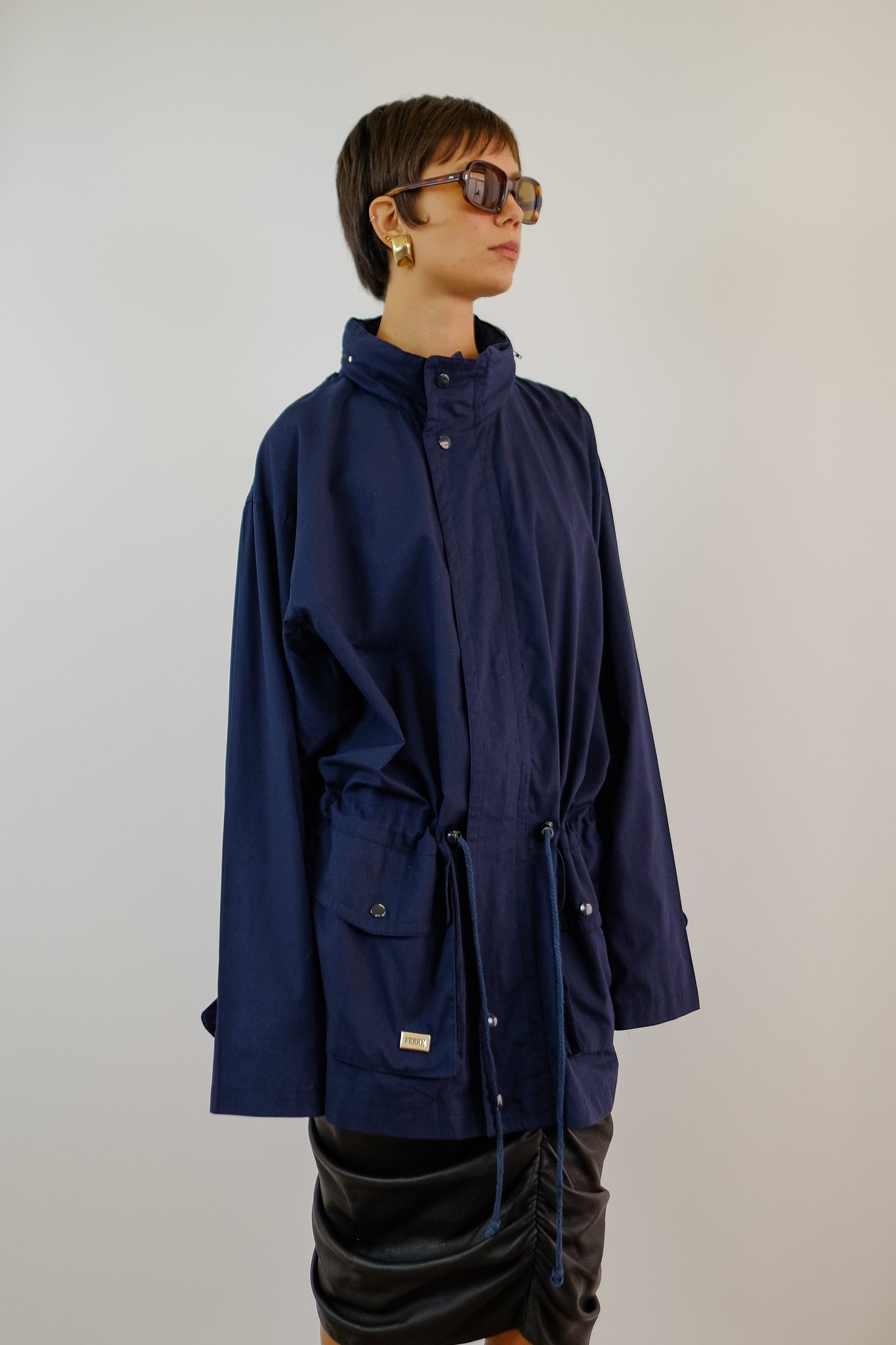GIANFRANCO FERRE SINCH STORM JACKET IN NAVY