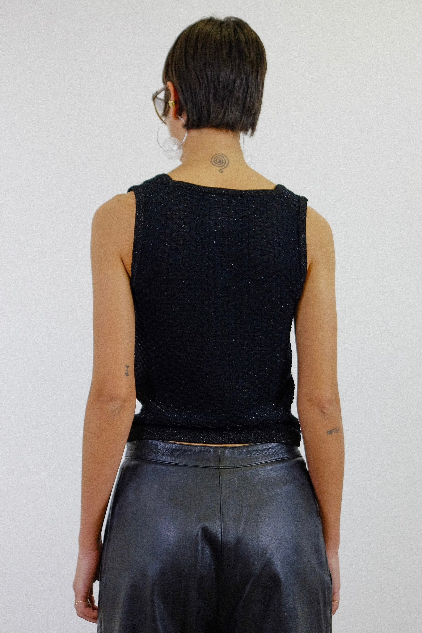 1960S ANDRÉ COURRÈGES PARIS LUREX KNIT IN IRIDESCENT BLACK