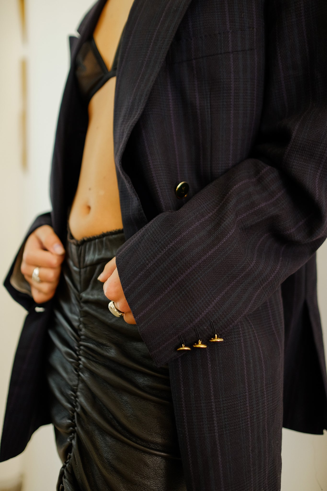 YVES SAINT LAURENT DB BLAZER WITH ENAMEL BUTTONS