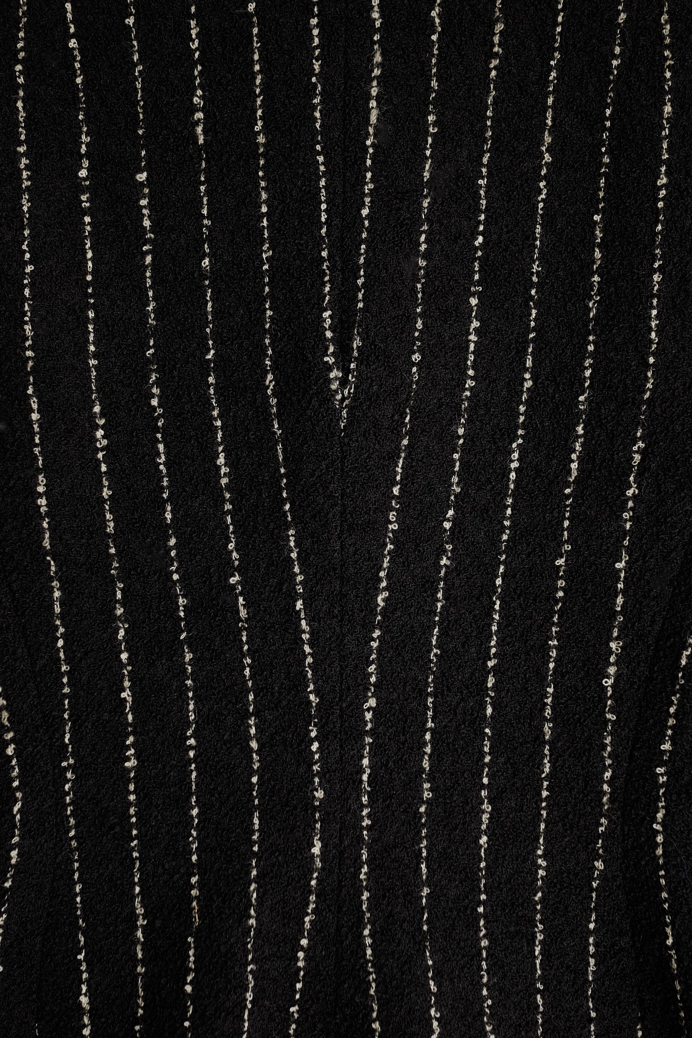 1980S DOLCE AND GABBANA TWEED BAR JACKET IN BLACK WITH WHITE STRIPES