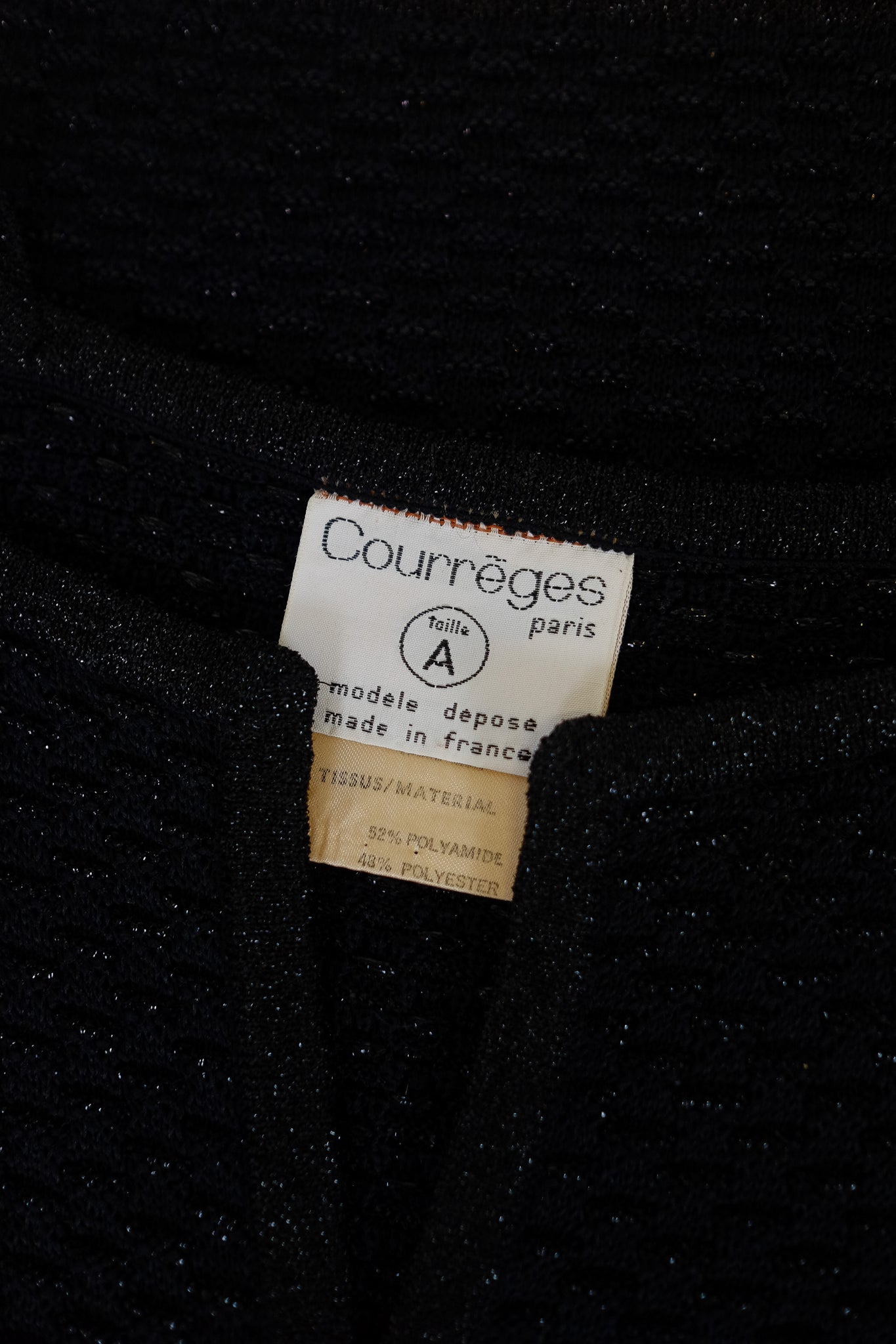1960S ANDRÉ COURRÈGES PARIS LUREX KNIT IN IRIDESCENT BLACK
